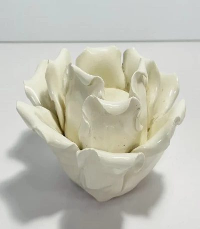 Ceramic Rose Tea Light Holder