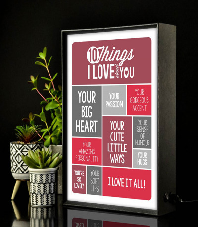 10 Things I Love About You Light Box