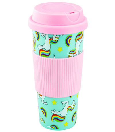 Unicorn Travel Mug and Cup with Straw Combo
