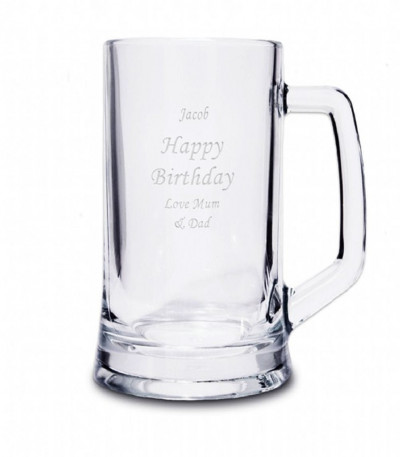 Personalised Engraved Glass Tankard