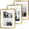 Set Of 3 Black And Gold Photo Frames