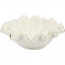 White Ruffle Bowl with Gold Trim