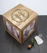 Couple's Personalised Photo Box With Wreath Design