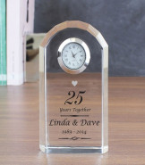 Personalised Silver Wedding Anniversary Clock