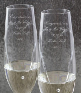 Personalised Champagne Glasses - Heart Design
