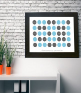 Personalised Circles 80th Birthday Poster