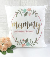 Personalised Floral Wreath Cushion Cover
