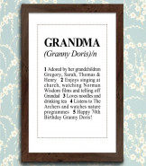 Dictionary Definition Personalised Grandma Print