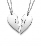 Personalised Split Heart Necklace