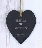 Personalised Slate Heart - small