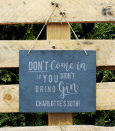 Personalised Gin or Prosecco Hanging Slate Sign