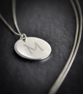 Personalised Disc Pendant Necklace with Initial