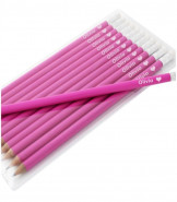 Personalised Pink Pencils with Heart Motif