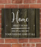 Personalised Walnut Wood Grain Metal Sign For Mum