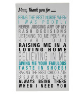 Typographic Mother Print