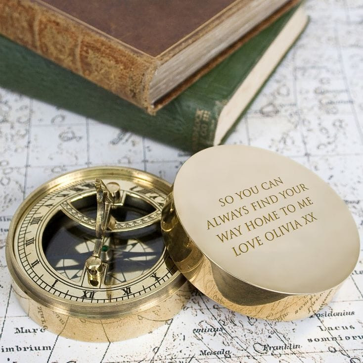 Personalised Adventurers Sundial and Compass