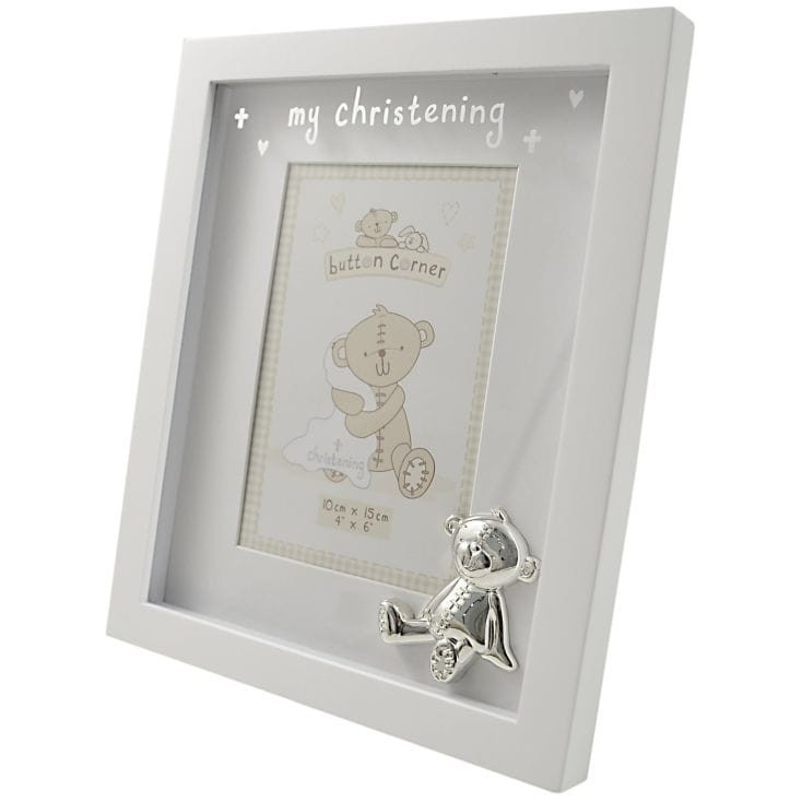 Button Corner Christening Frame