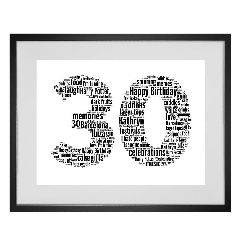 Personalised 30th Birthday Print