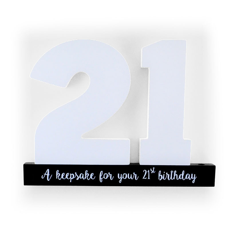 21st Birthday Wooden Numbers and Pen