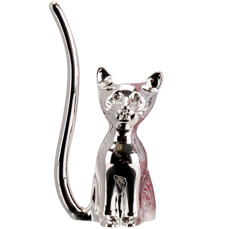 Silver Cat Ring Holder